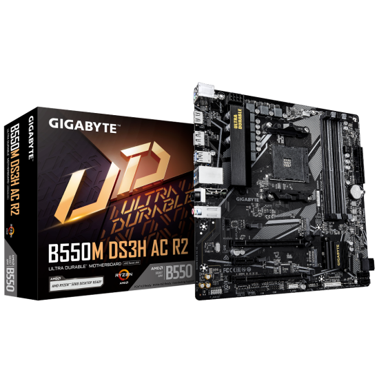 Gigabyte B550M DS3H AC R2 AMD AM4 Micro-ATX Motherboard (Wi-Fi)