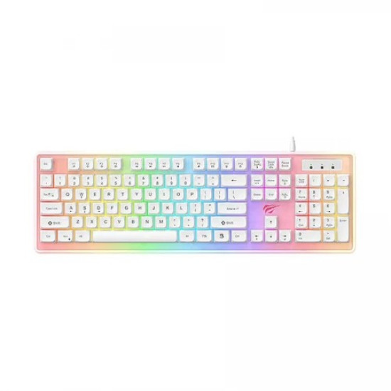 Havit KB876L Gamenote USB Multi-Function RGB Backlit Keyboard (White)