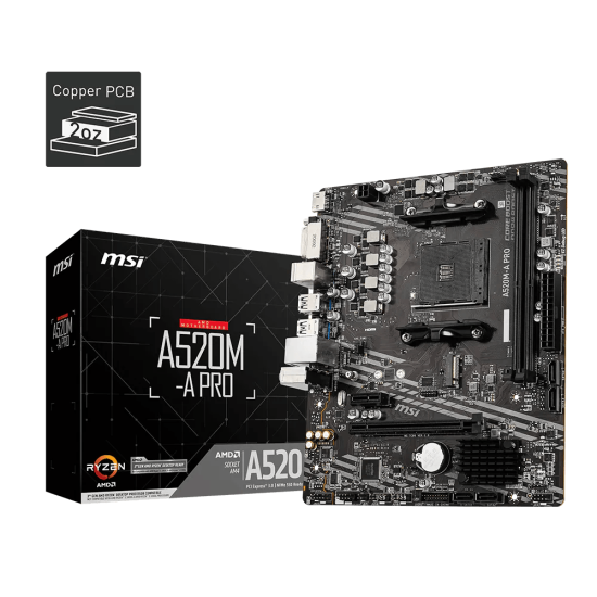 MSI A520M-A PRO AMD AM4 Micro-ATX Motherboard