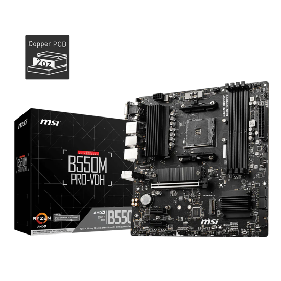MSI B550M PRO-VDH AMD AM4 Micro-ATX Motherboard